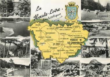 / CPSM FRANCE 43 "Haute Loire" /  CARTE GEOGRAPHIQUE