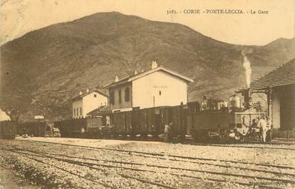 / CPA FRANCE 20 "Corse, Ponte Leccia, la gare"