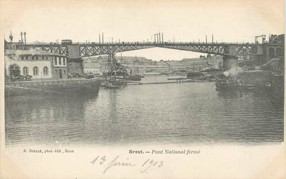 / CPA FRANCE 29 "Brest, pont National Fermé"