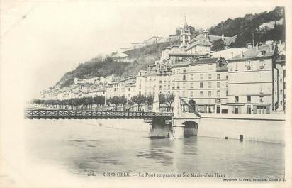 / CPA FRANCE 38 "Grenoble, le pont suspendu et Sainte Marie d'en Haut"