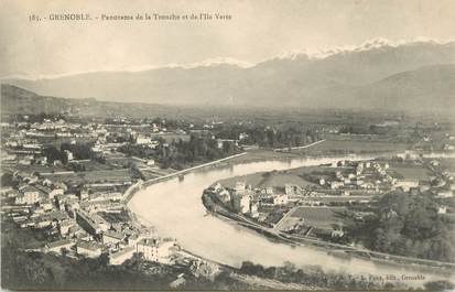 / CPA FRANCE 38 "Grenoble, panorama de la Tronche et de l'Ile Verte"