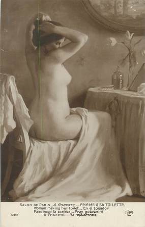 / CPA NU / SALON DE PARIS Nr 4310 "A. Roberty, femme à sa toilette"