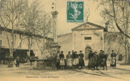 / CPA FRANCE 13 "Charleval, place de l'église"