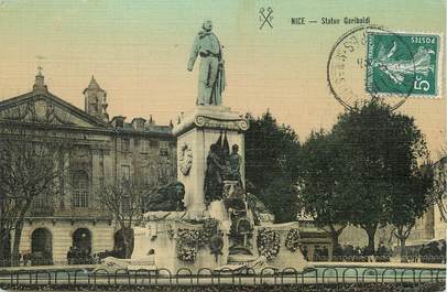 / CPA FRANCE 06 "Nice, Statue Garibaldi" / CARTE TOILEE