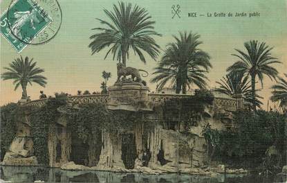 / CPA FRANCE 06 "Nice, la grotte du jardin public" / CARTE TOILEE