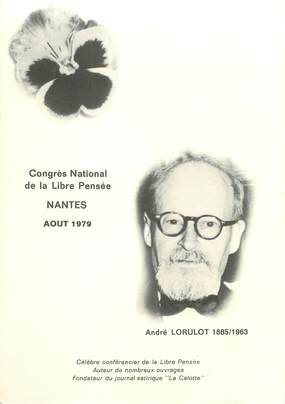 / CPSM FRANCE 44 "Nantes, André Lorulot" / ECRIVAIN