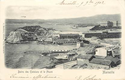 / CPA FRANCE 13 "Marseille, bains des Catalans et le phare"