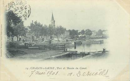 / CPA FRANCE 71 "Chalon sur Saône, port et bassin du canal"