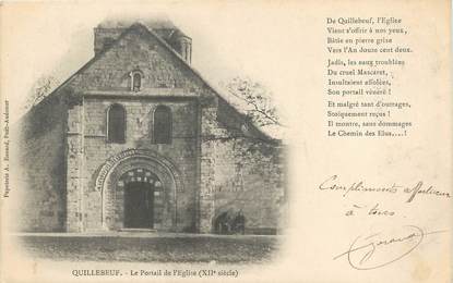 / CPA FRANCE 27 "Quillebeuf, le portail de l'église"