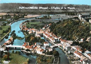 / CPSM FRANCE 55 "Dun sur Meuse, l'église et la Meuse"