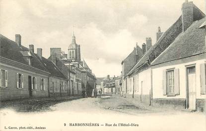 CPA FRANCE 80 "Harbonnières, rue de l'Hotel Dieu"