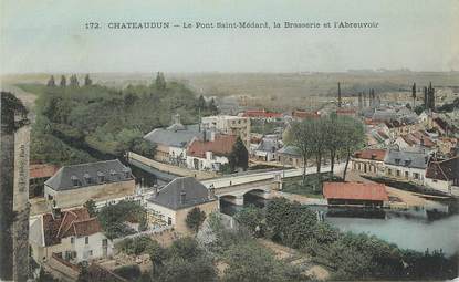 / CPA FRANCE 28 "Chateaudun, la pont Saint Médard" / BRASSERIE