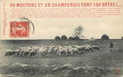 / CPA FRANCE 10 "99 moutons et un Champenois font 100 bêtes"