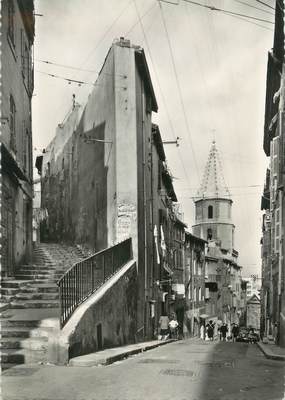 / CPSM FRANCE 13 "Marseille, montée des Accoules et clocher du Calvaire"