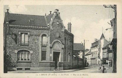 / CPA FRANCE 95 "Deuil, la poste, rue de la mairie"