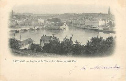 / CPA FRANCE 64 "Bayonne, jonction de la Nive et de l'Adour"