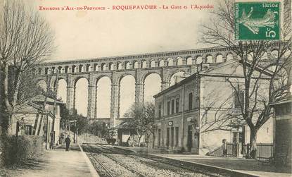 / CPA FRANCE 13 "Roquefavour, la gare et l'Aqueduc"