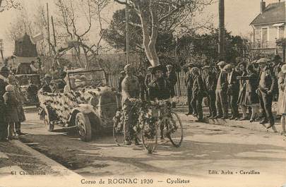 / CPA FRANCE 13 "Corso de Rognac 1930, cyclistes"
