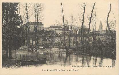 / CPA FRANCE 01 "Pont d'Ain, le canal"