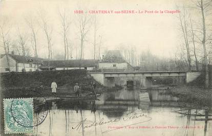 CPA FRANCE 77 "Chatenay sur Seine, le pont de la chapelle"