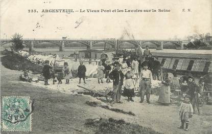 / CPA FRANCE 95 "Argenteuil, le vieux pont et les lavoirs sur la Seine"