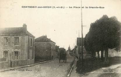 CPA FRANCE 77 "Chatenay sur Seine, la place et la grande rue"