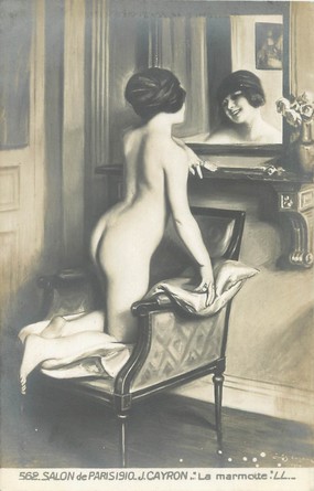 / CPA NU / SALON DE PARIS 1910 nr 562 "J. Cayron, la marmotte"