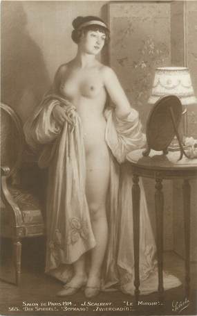 / CPA NU / SALON DE PARIS 1914 nr 565 "J. Scalbert, le miroir"