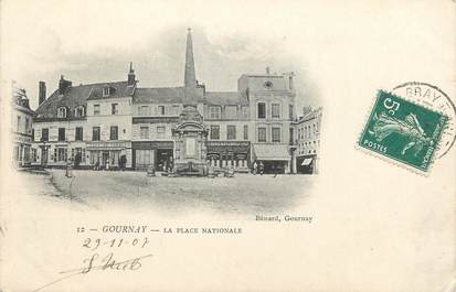 / CPA FRANCE 76 "Gournay en Bray, la place Nationale"