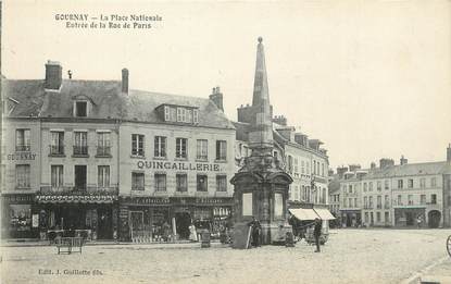 / CPA FRANCE 76 "Gournay, la place Nationale, entrée de la rue de Paris"
