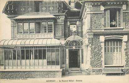 / CPA FRANCE 76 "Gournay en Bray, le nouvel hôtel, entrée"