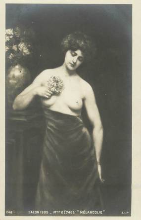 / CPA NU / SALON 1905 "Mme Bécagli, Mélancolie"