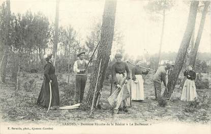 / CPA FRANCE 40 "landes, dernières récolte de la Résine Le Barrascot"