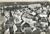 45 Loiret / CPSM FRANCE 45 "Ousson sur Loire, place de l'église et la Loire"