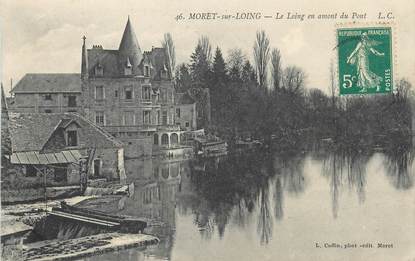 / CPA FRANCE 77 "Moret sur Loing, le loing en amont du pont"