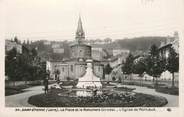 42 Loire / CPSM FRANCE 42 "Saint Etienne, la place et le monument Girodet, l'église de Montaud"