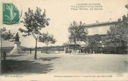 / CPA FRANCE 07 "Villeneuve de Berg, place Olivier de Serres"