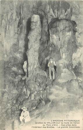 / CPA FRANCE 07 " Grottes de Vallon"