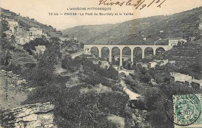 / CPA FRANCE 07 "Privas, le pont de Bourdely et la vallée"