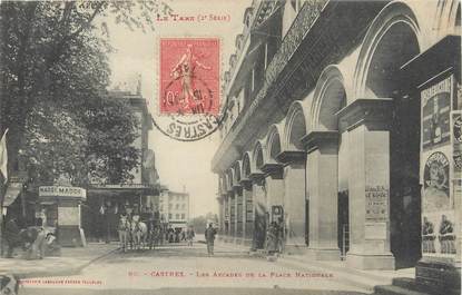 / CPA FRANCE 81 "Castres, les arcades de la place nationale"