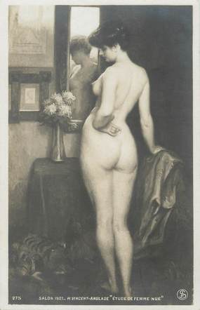 / CPA NU / SALON 1907 NR 275 "H Vincent Anglade, étude de femme nue"