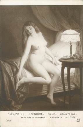 / CPA NU / SALON 1914 nr 2509 "J. Scalbert, au lit"