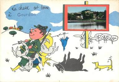 / CPSM FRANCE 46 "Gourdon"  /  CHASSE