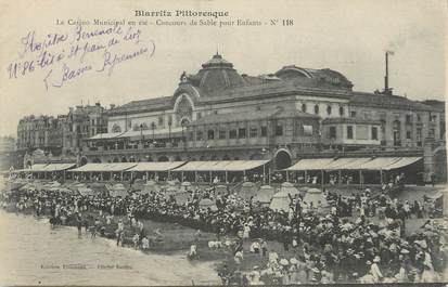 / CPA FRANCE 64 "Biarritz Pittoresque, le casino municipal en été, concours de sable pour enfants nr 118"