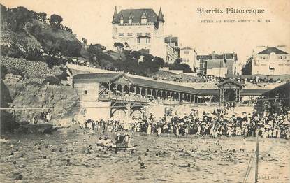 / CPA FRANCE 64 "Biarritz Pittoresque, fête au port vieux nr 24"
