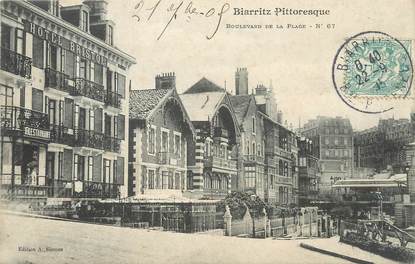 / CPA FRANCE 64 "Biarritz Pittoresque, Bld de la plage nr 67"