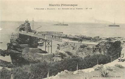 / CPA FRANCE 64 "Biarritz Pittoresque, l'escadre à Biarritz, au rocher de la vierge nr 10"
