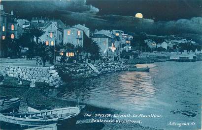 / CPA FRANCE 83 "Toulon, la nuit, le mamillon, bld du littoral"
