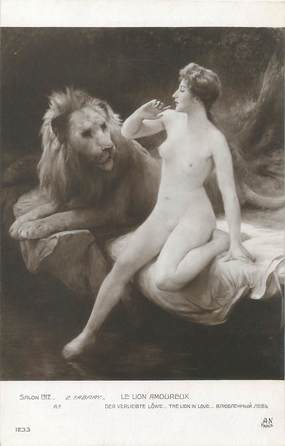 / CPA NU / SALON 1912 "E. Tabary, le lion amoureux"
