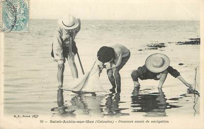 / CPA FRANCE 14 "Saint Aubin sur Mer, premiers essais de navigation"